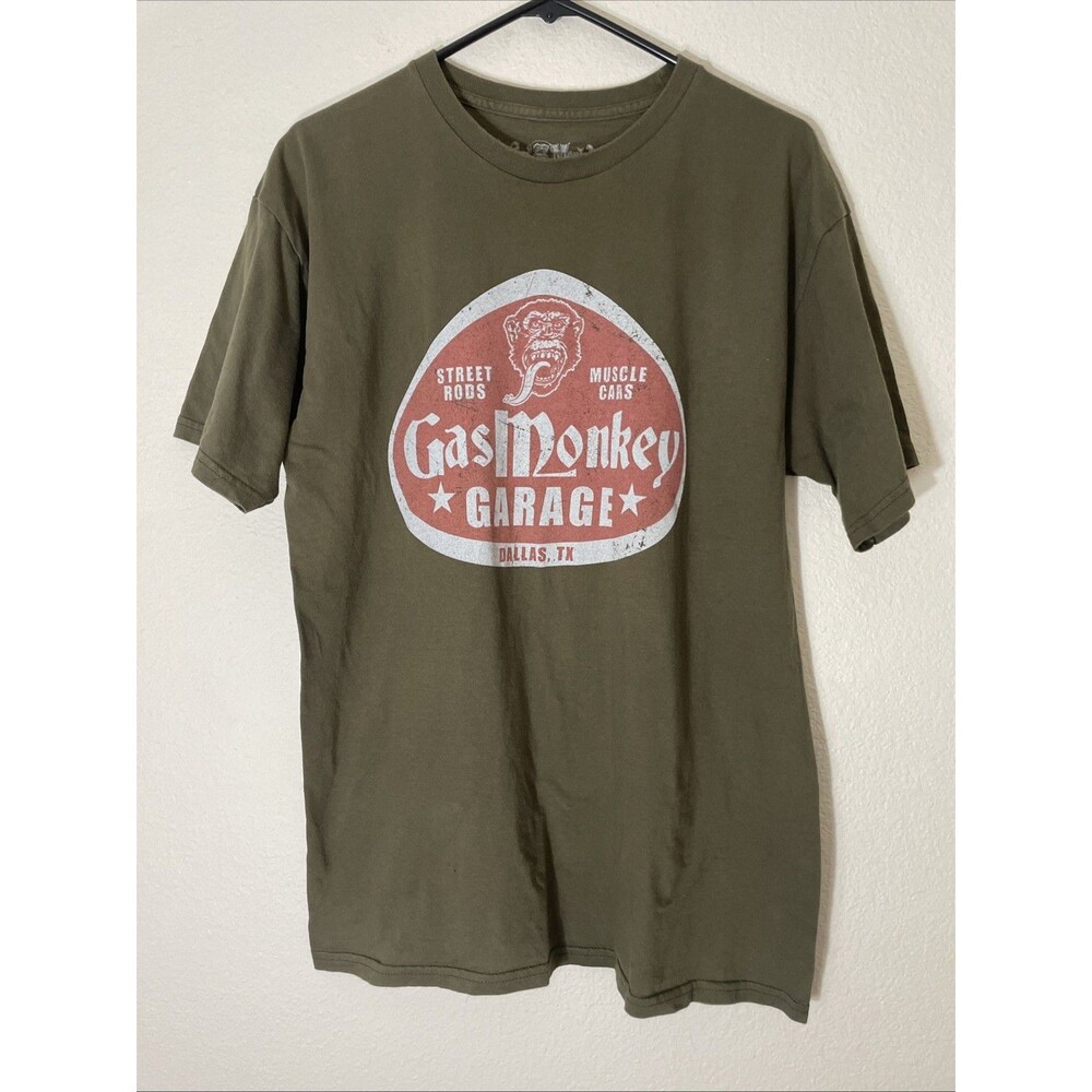 Gas Monkey Garage 'Richard's Favorite Tee' Military Green Graphic Tee Men's L
